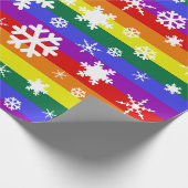Pride Flag Kerstmis Snowflake Cadeaupapier (Hoek)