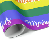 Pride Flag Merry kerstpatroon Cadeaupapier (Rol Hoek)