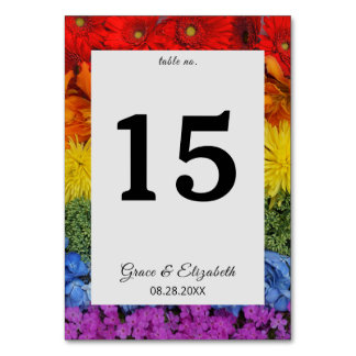 Pride Floral Wedding Table Number Kaart