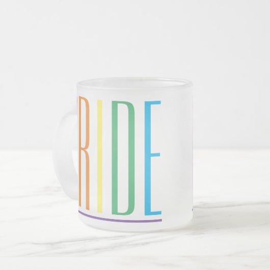 PRIDE Frosted Glass Mok (Voorkant links)