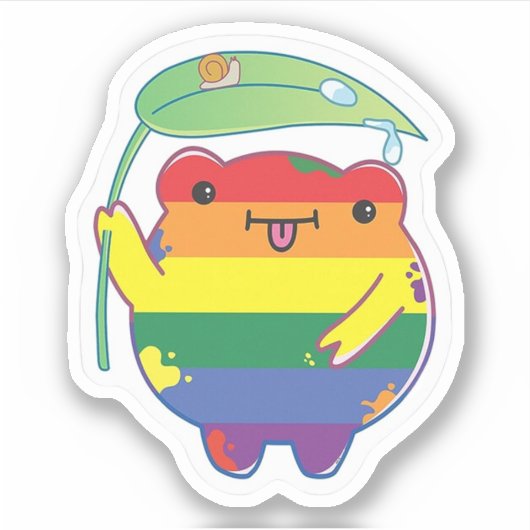 Pride Funny Frog Sticker (Voorkant)