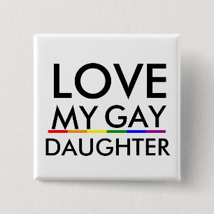 Pride Gay en Lesbische trots IK HOU VAN MIJN HOMOD Vierkante Button 5,1 Cm