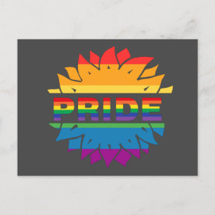 Pride-gay lgbtq-queer-regenboogzonnebloem briefkaart