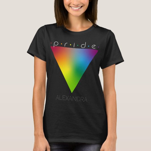 Pride Gay LGBTQ Queer Trendy Rainbow Triangle Naam T-shirt (Voorkant)