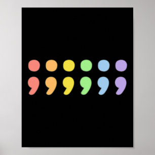 Pride Geestelijke Gezondheid Semicolon LGBTQIA+ LG Poster