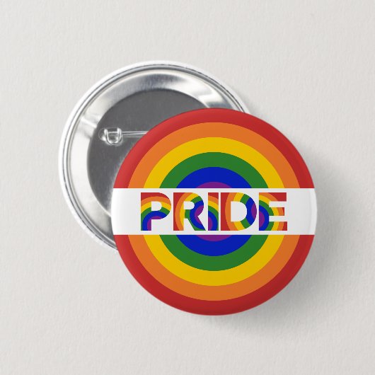 PRIDE Geometric Rainbow Bullseye Ronde Button 5,7 Cm (Voorkant /achterkant)