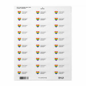 Pride Geometrische Rainbow Heart LGBT Liefde Etiket (Full Sheet)