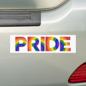Pride Geometrische regenboogtekst Bumpersticker (Op auto)