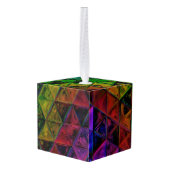 Pride Glas  Kubus Ornament (Achter hoekig)