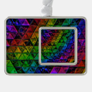 Pride Glas Verzilverd Kader Ornament