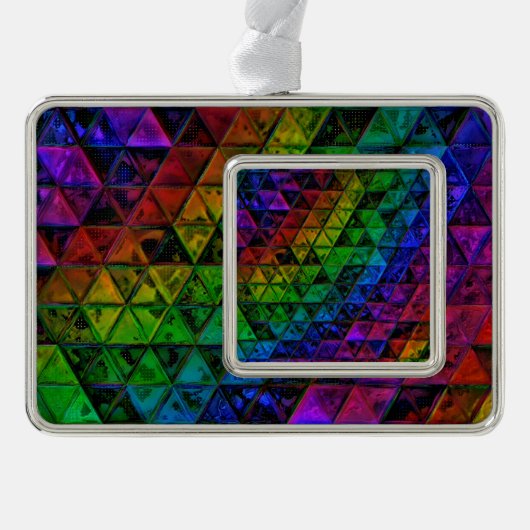 Pride Glas Verzilverd Kader Ornament (Voorkant)