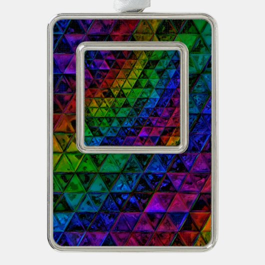 Pride Glas Verzilverd Kader Ornament (Voorkant)