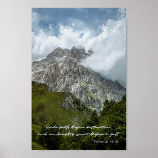 Pride goeth voor vernietiging Proverbs Quote Poster