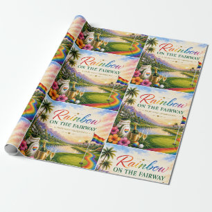 Pride Golf Regenboog op de Fairway Viering Cadeaupapier
