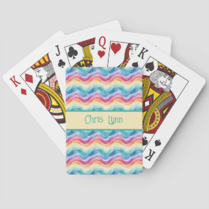 Pride Golvende Regenboog Strepen Patroon Zomer Pokerkaarten