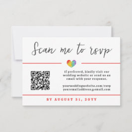 Pride Heart Gay Lesbian Wedding QR Code Online RSVP Kaartje