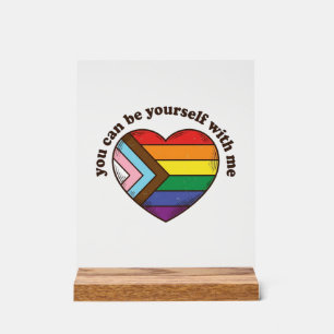 Pride Heart Je Kan Jezelf Zijn Met Mij T-shirt Des Acryl Bord