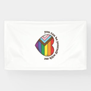 Pride Heart Je kunt jezelf zijn met mij T-shirt De Spandoek