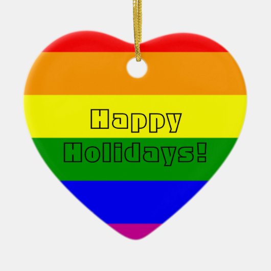 Pride Heart Keramisch Ornament (Voorkant)