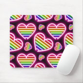 Pride Heart Neon Tekenen Muismat (Met muis)