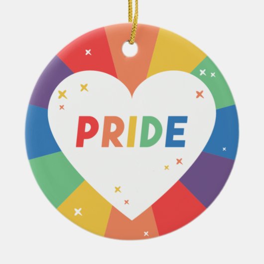 Pride Heart Sparkle Keramisch Ornament (Voorkant)