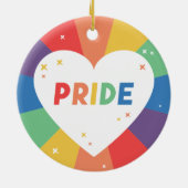 Pride Heart Sparkle Keramisch Ornament (Achterkant)