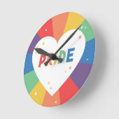 Pride Heart Sparkle Ronde Klok (Hoek)