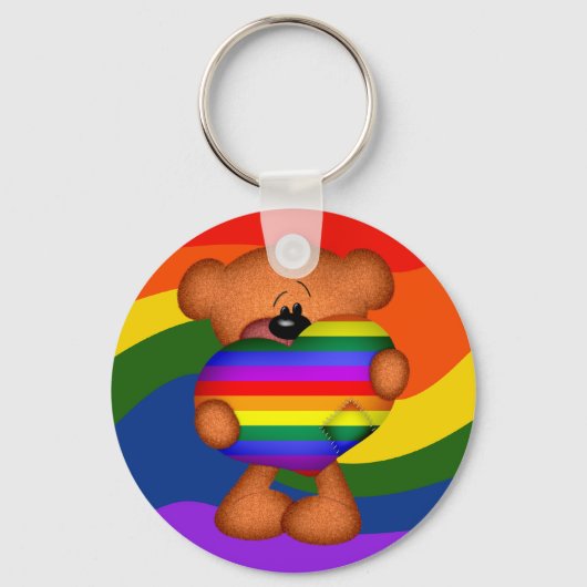 Pride Heart Teddy Bear Sleutelhanger (Voorkant)