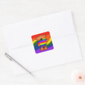 Pride Heart Teddy Bear Vierkante Sticker (Envelop)