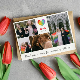 Pride Heart Wedding Foto Collage Hartelijk dank Bedankkaart