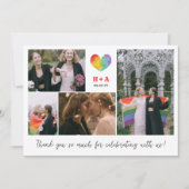 Pride Heart Wedding Foto Collage Hartelijk dank Bedankkaart (Voorkant)