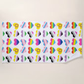 Pride Hearts Beach Towel Strandlaken (Voorkant)