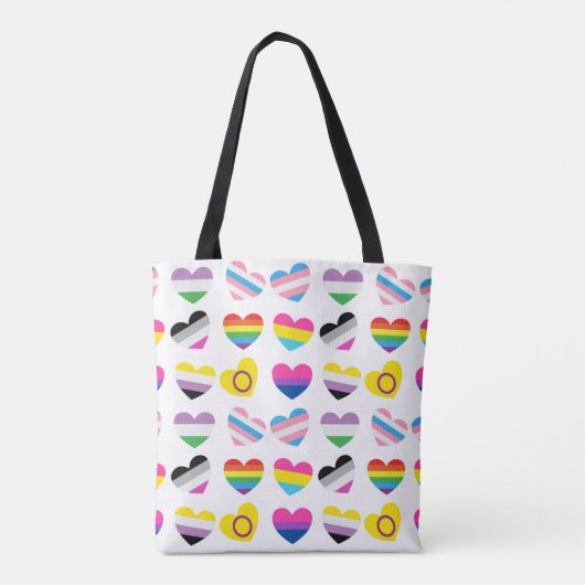 Pride Hearts Canvas tas (Achterkant)