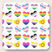 Pride Hearts Cork-Backed Dessous de verre (Devant)
