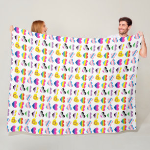 Pride Hearts Fleece Blanket