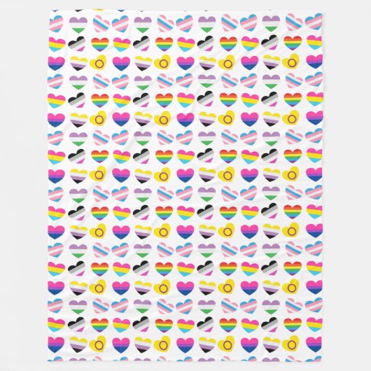 Pride Hearts Fleece Blanket (Voorkant)