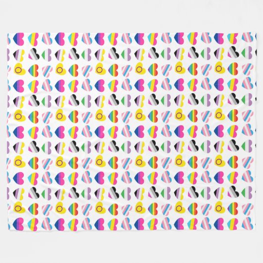 Pride Hearts Fleece Blanket (Voorkant (Horizontaal))
