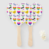 Pride Hearts Hand Fans Handwaaier (Voorkant en achterkant)