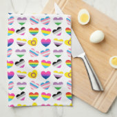 Pride Hearts Kitchen Towel Theedoek (Quarter Fold)