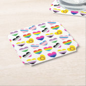 Pride Hearts-Onderzetters Kartonnen Onderzetters (Gekanteld)