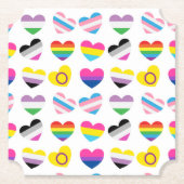 Pride Hearts-Onderzetters Kartonnen Onderzetters (Voorkant)