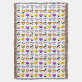 Pride Hearts Throw Deken (Voorkant Verticaal)