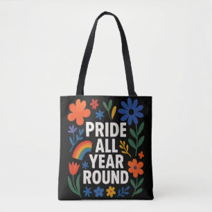 Pride het hele jaar door LGBTQ+ Regenboogontwerp Draagtas