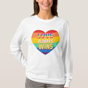 Pride homo- liefde wint altijd. Regenboogkleur. T-shirt