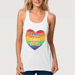 Pride homo-  liefde wint altijd. Regenboogkleur. Tanktop