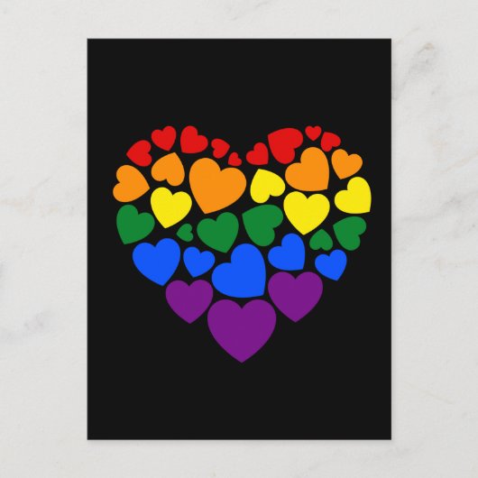 Pride- homoregenboogkleurig hart voor liefde briefkaart (Voorkant)