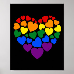 Pride- homoregenboogkleurig hart voor liefde poster