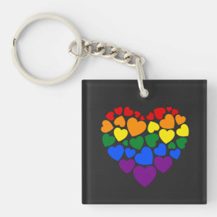 Pride- homoregenboogkleurig hart voor liefde sleutelhanger