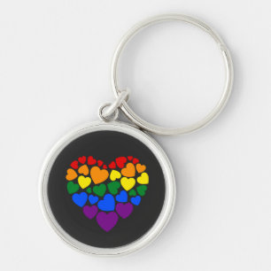 Pride- homoregenboogkleurig hart voor liefde sleutelhanger