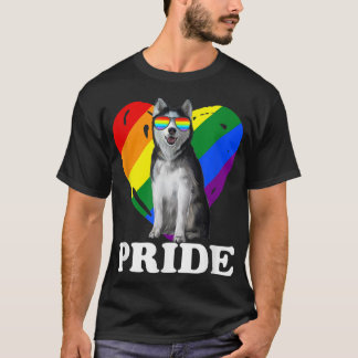 Pride Husky LBGT met hart ingedrukt T-shirt